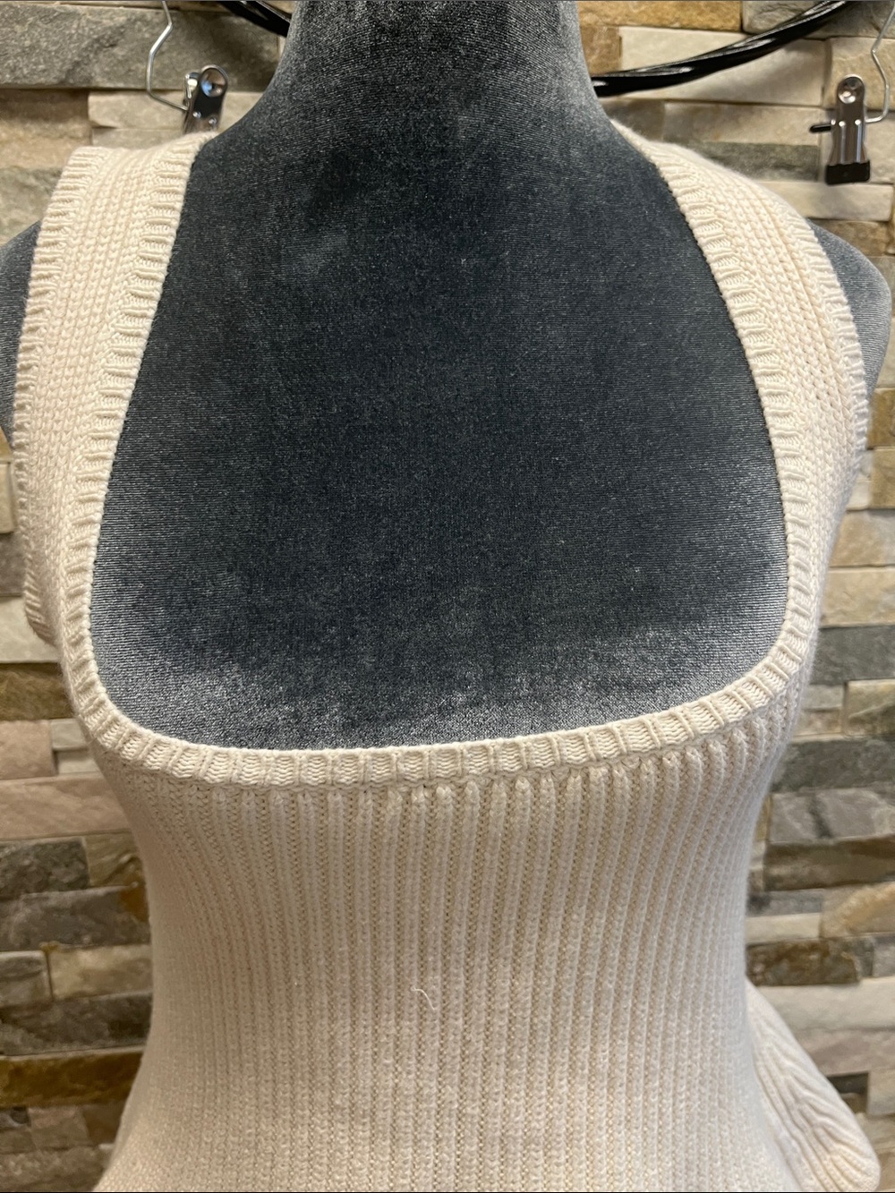 Astr Cream Ribbed Peplum Tank Top - Picture 3 of 7